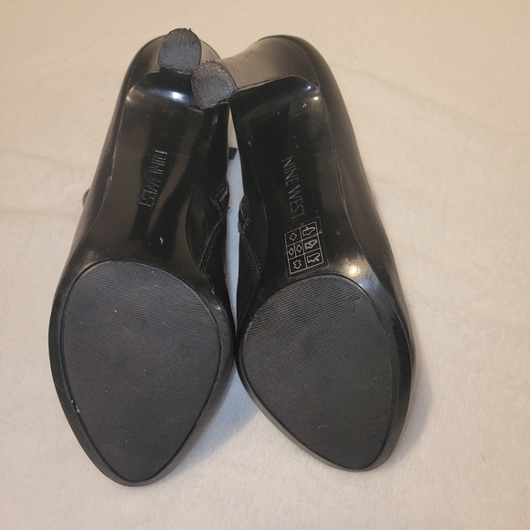 Nine West Black Leather High Heel Short Boots - Picture 8 of 8